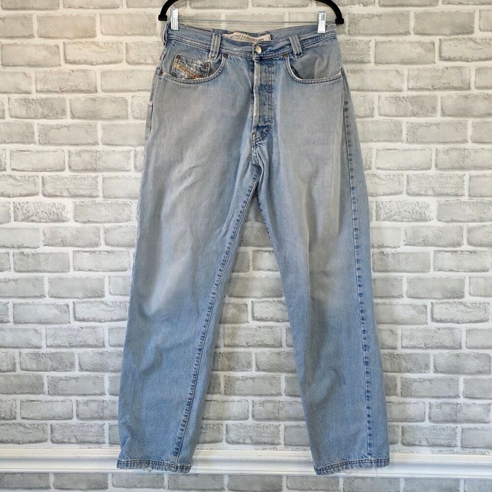 Vintage Diesel Baggy Button Fly Jeans Grunge Thrashed Distressed Streetwear 32